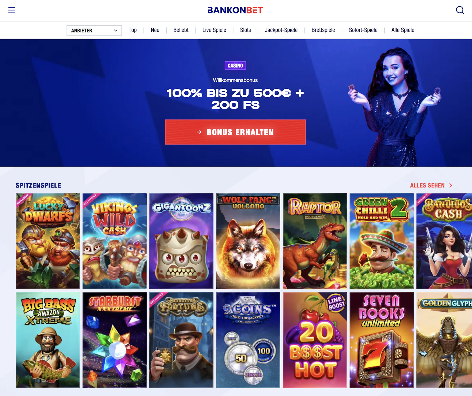 Bankonbet Online Casino Angebot