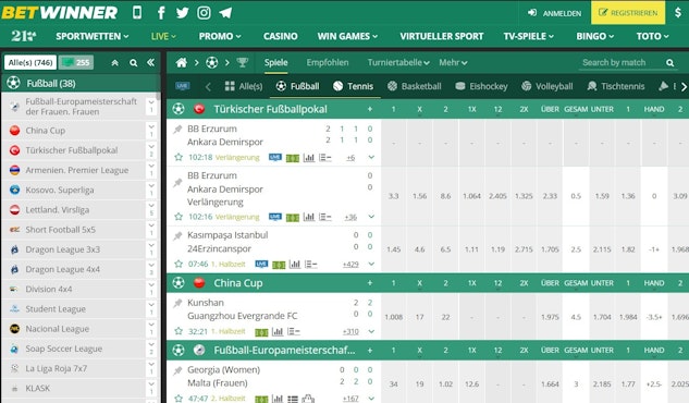 Betwinner Livewetten