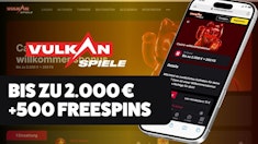 VulkanSpiele Casino Willkommensbonus: 100 % oder 150 % Bonus + 500 FS