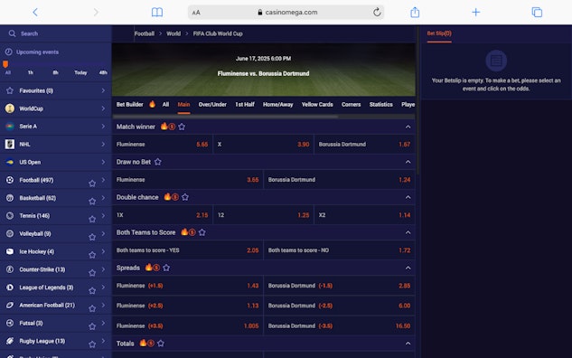 Casinomega Fuszball Wetten