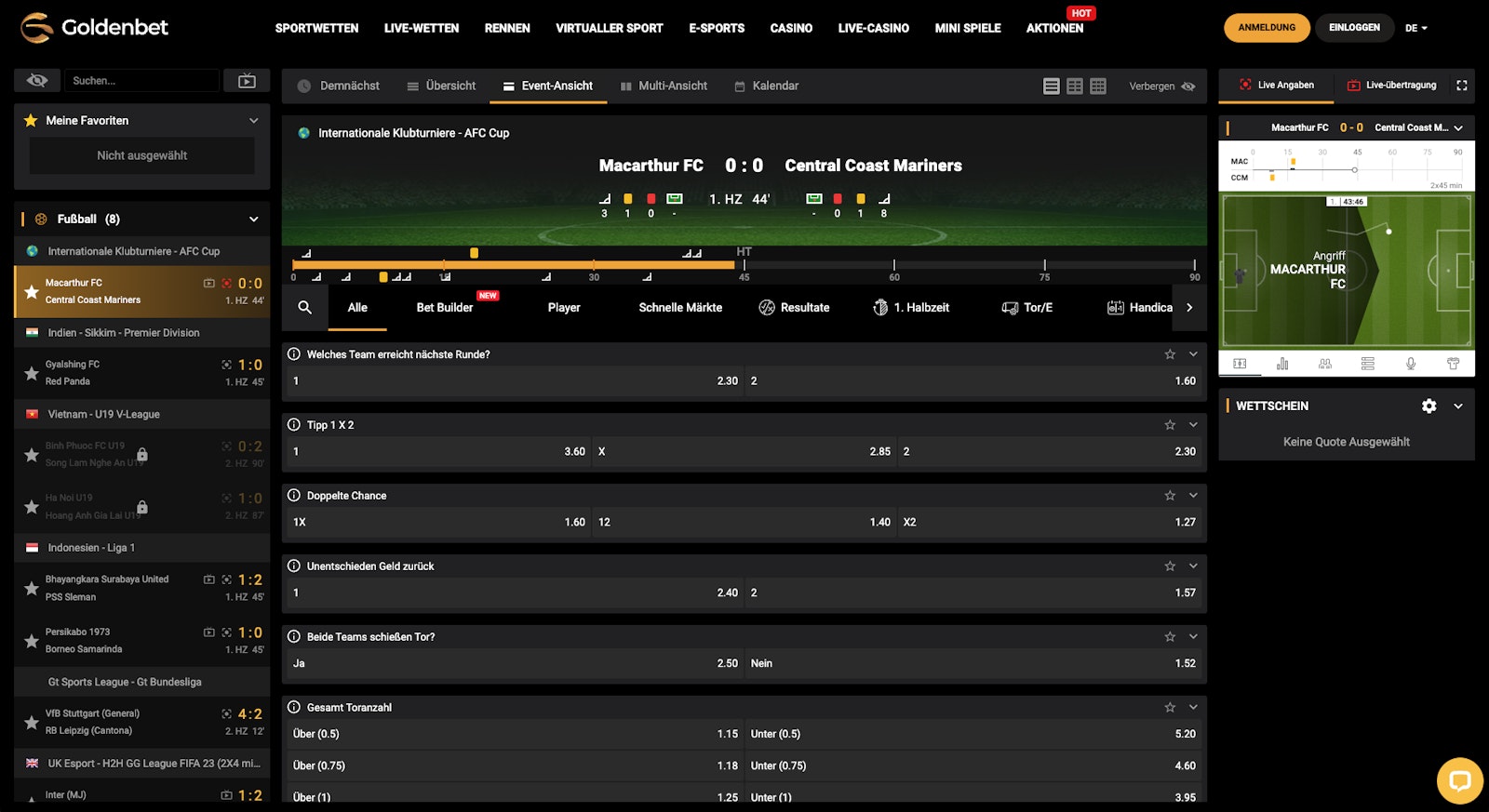 Goldenbet Livewetten