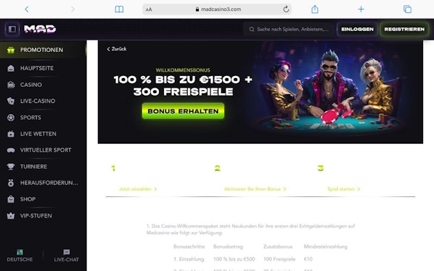 Madcasino Casino Bonus