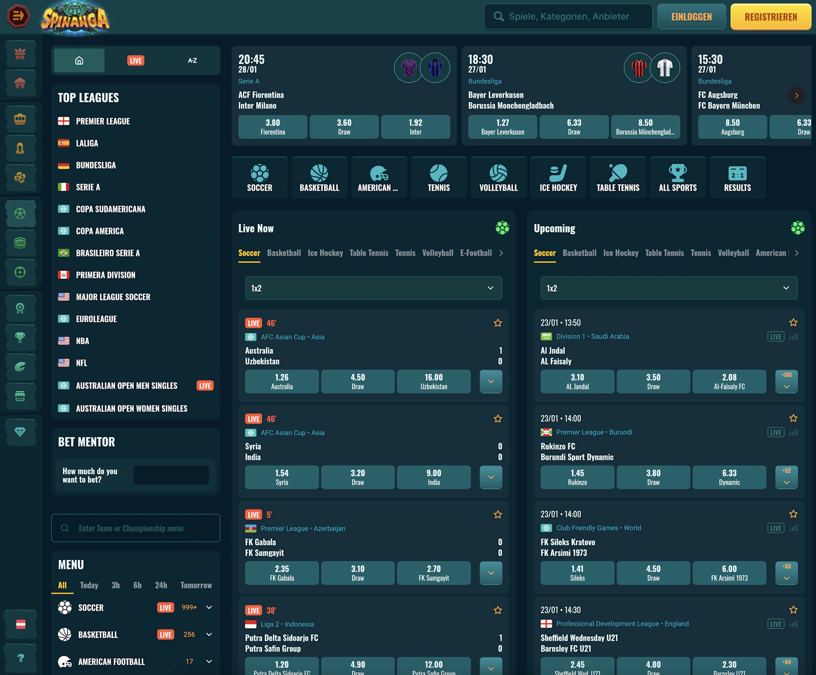 Spinanga Sportwetten