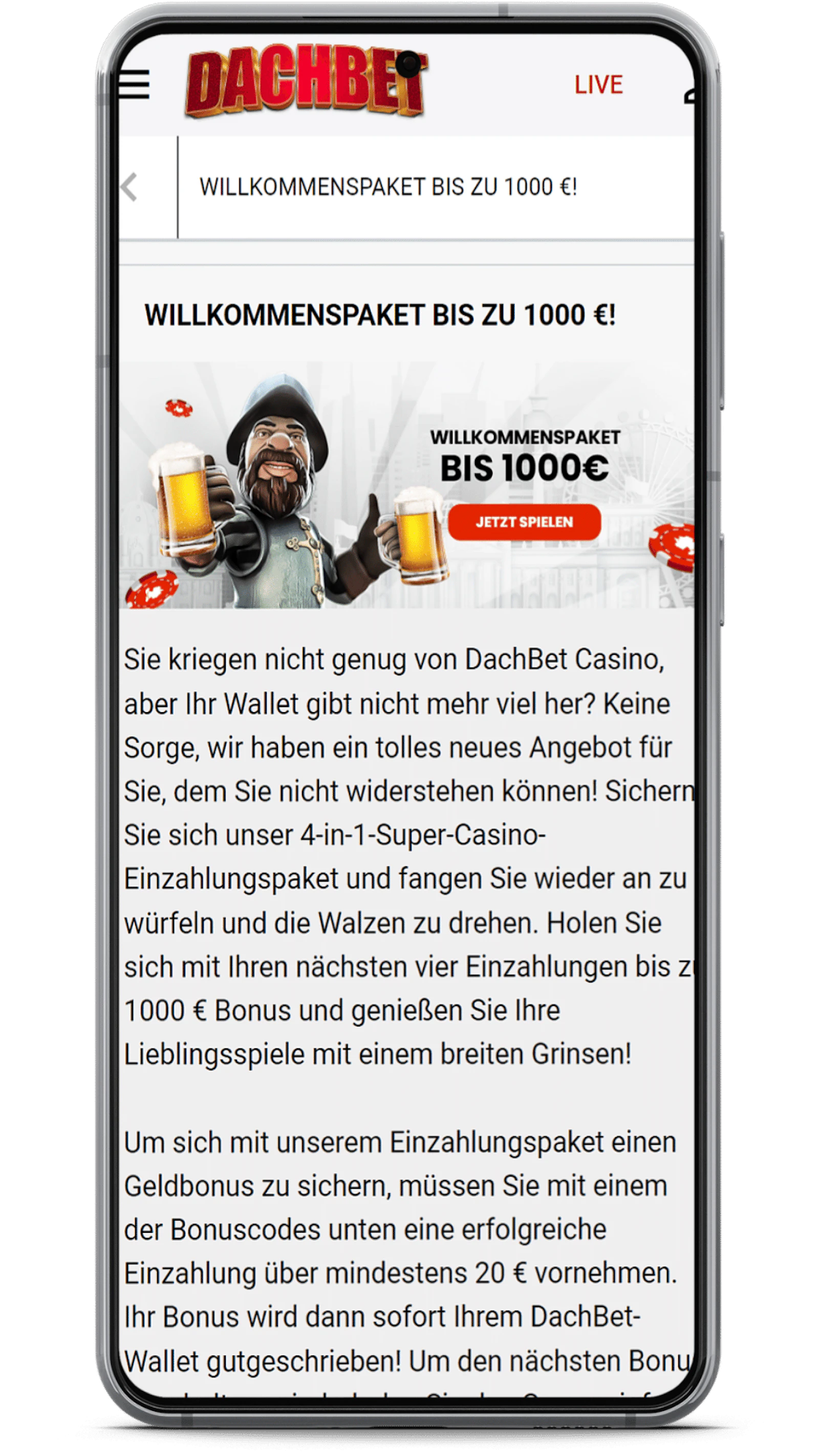 DACHBET App Wettbonus