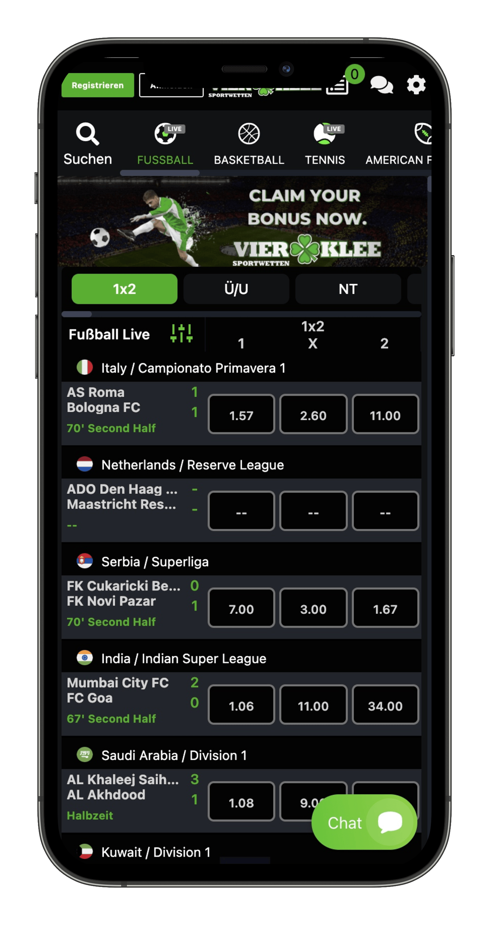 Vierklee Sportwetten App