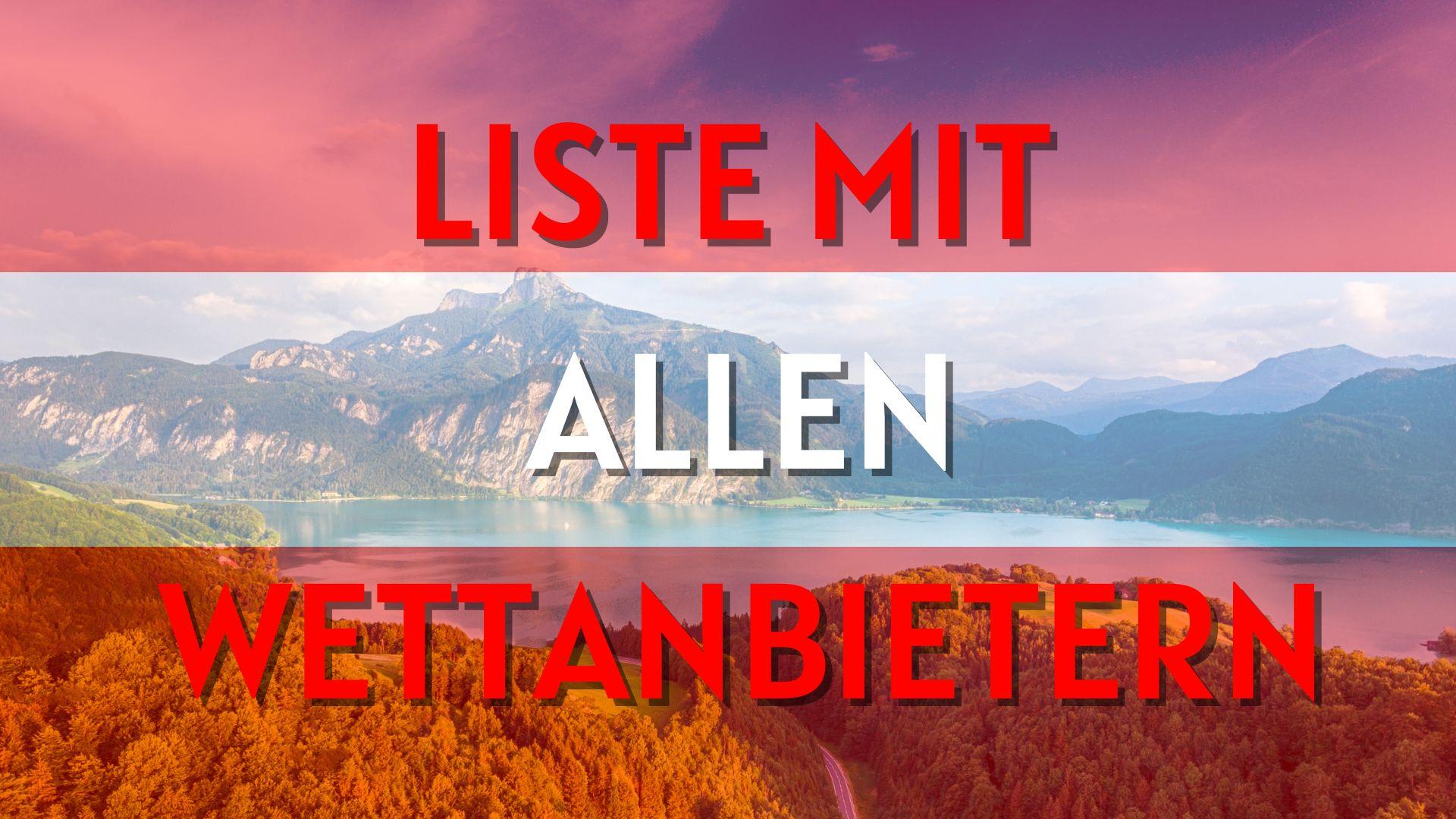 Liste mit allen Wettanbietern