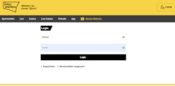 Screenshot vom Login Bildschirm mit Benutzernamen und Passwort