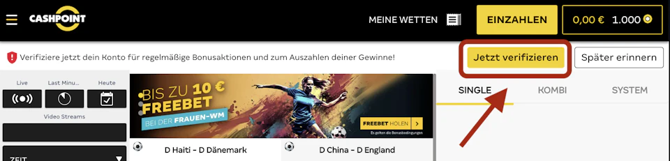 Verifizierung starten