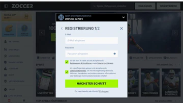 Zoccer Registrierung