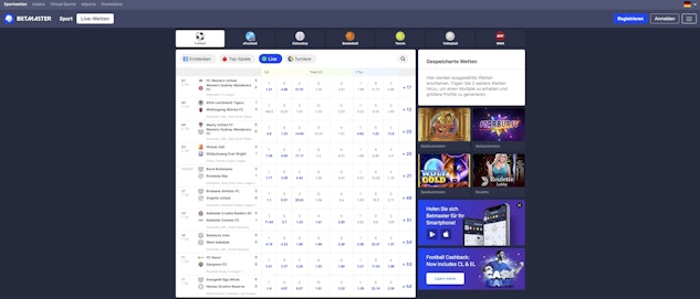 Betmaster livewetten